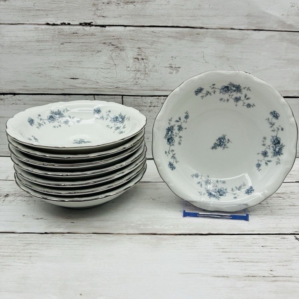 Johann Haviland Blue Garland Made in Germany Berry Bowls 5.25" Set of 8